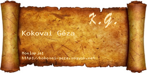 Kokovai Géza névjegykártya