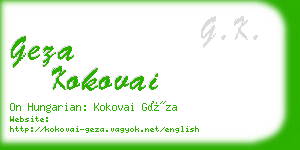 geza kokovai business card